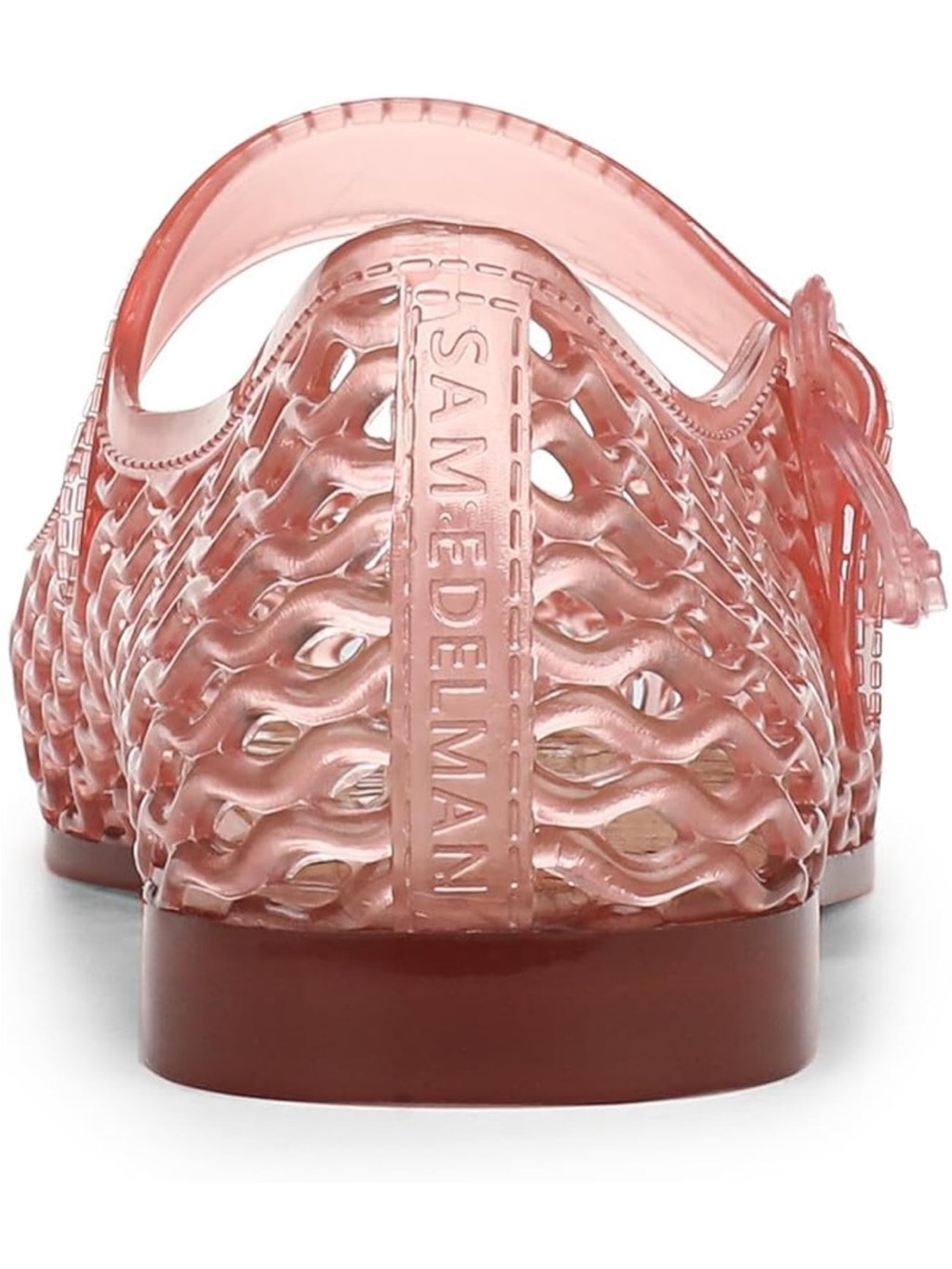 Sam Edelman Pink Jelly Mary Jane Flat with Lattice Cutouts - Picture 3 of 7